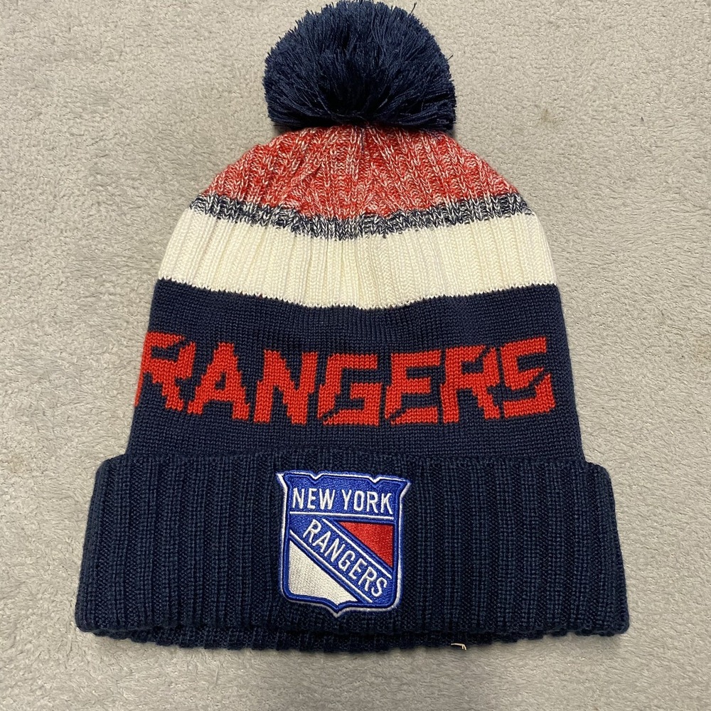 NHL‎ Fanatics Authentic Pro Beanie New York Rangers Hockey Pom Pom Knit Game Day